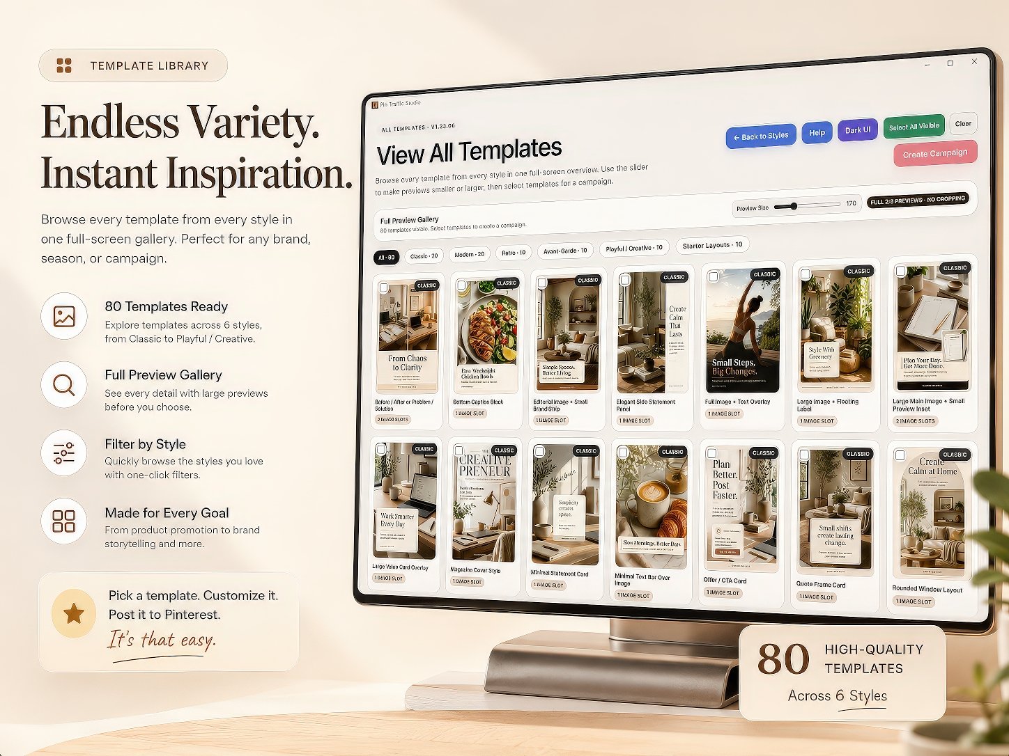 Pin Traffic Studio Windows desktop app mockup