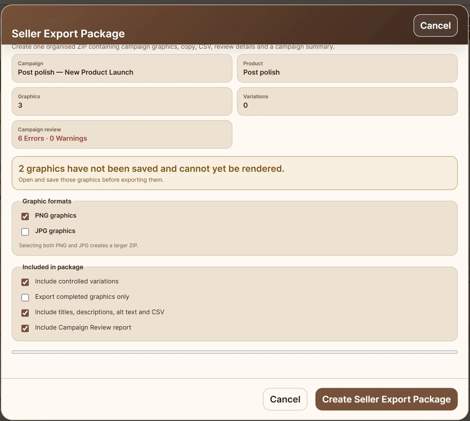 Seller Export Package in Post Polish
